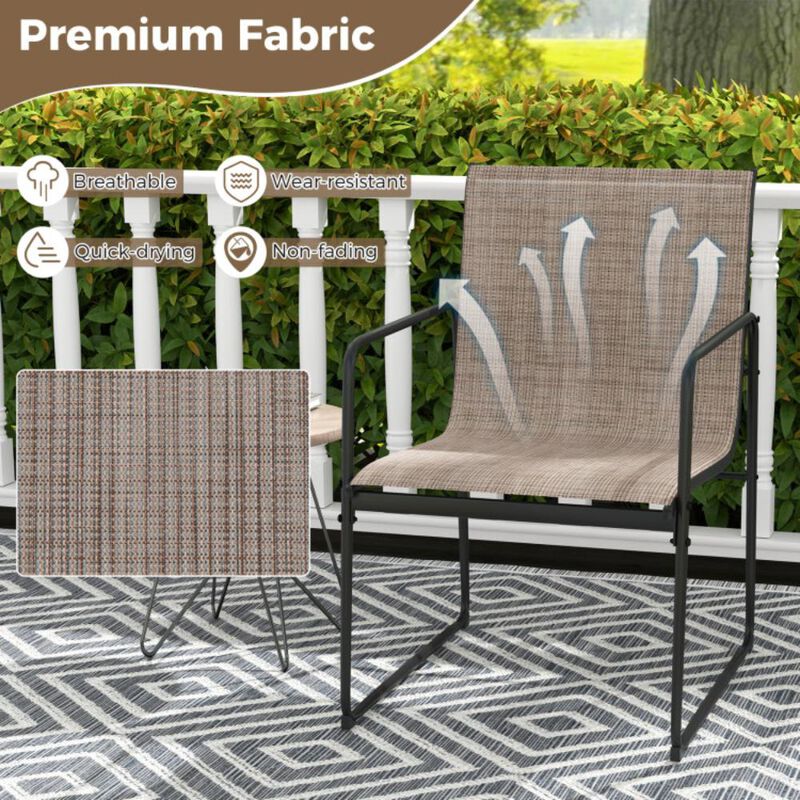 Hivvago Outdoor Dining Chairs Set of 4 Patio Furniture Chair with Breathable Seat and Backrest