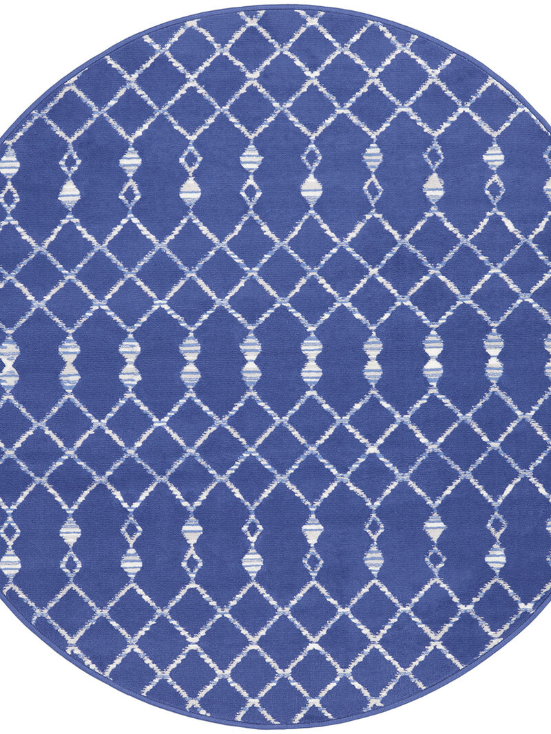 Whimsicle WHS02 Navy 5' x Round Rug