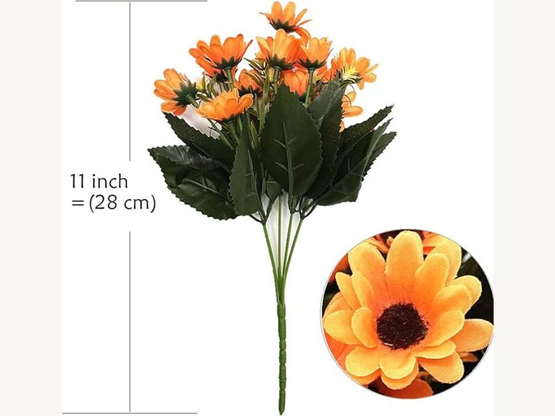 4 Bundle Orange Artificial Greenery Stems Window Box Decor image number 2