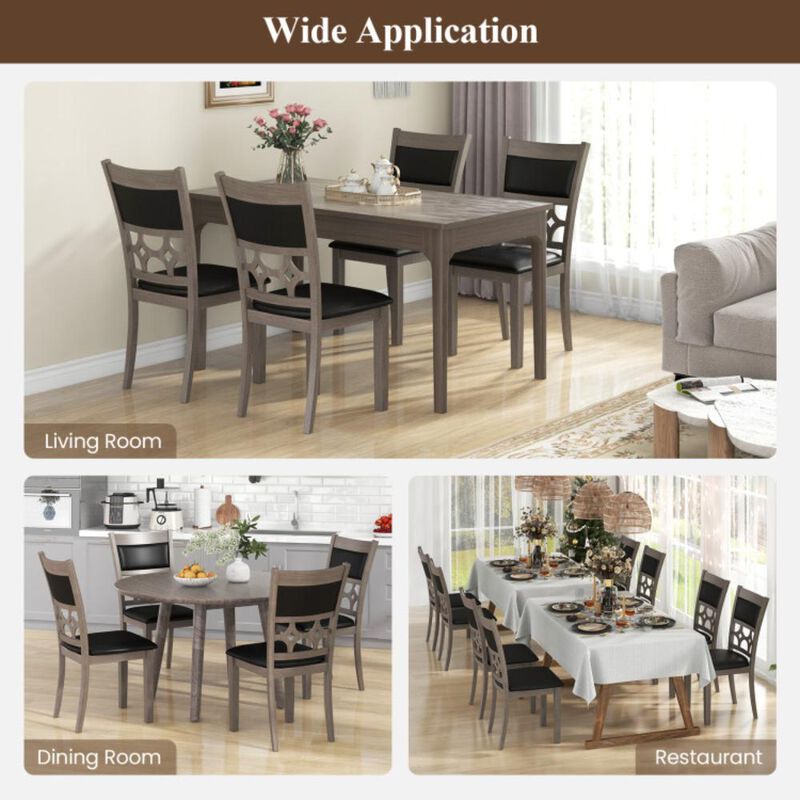 Hivvago Upholstered Dining Chair Set of 2 with Padded Backrest and Seat