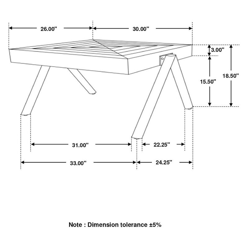 Coaster Co. of America Avery Rectangular Solid Mango Wood Coffee Table Natural