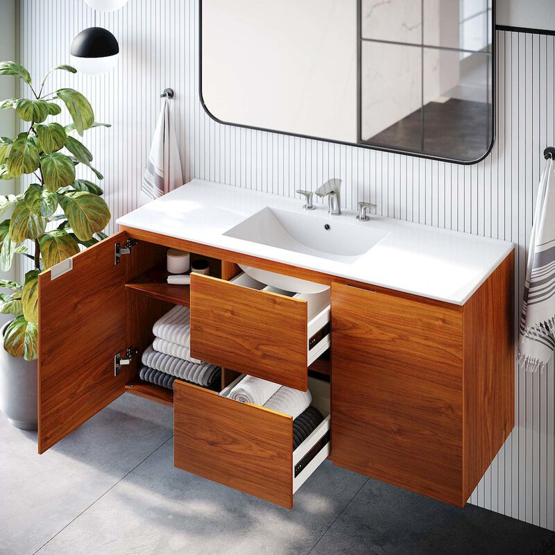 Scenic 48" Wall-Mount Bathroom Vanity image number 9