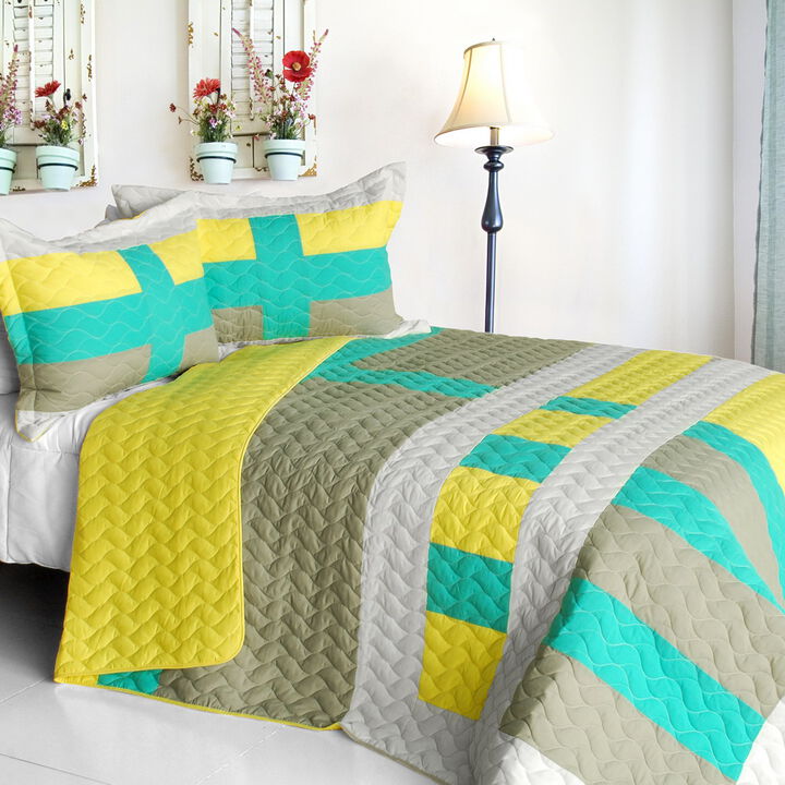 Lollipops A Patchwork Geometric Quilt Set Soft Quilted Bedroom Bedding