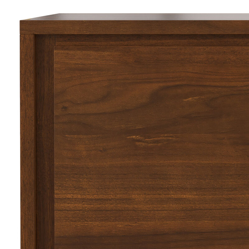 Lowry SOLID WOOD and Metal 39 inch Wide Modern Industrial Medium Storage Cabinet in Walnut Veneer