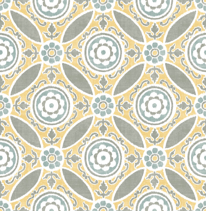 Maya Yellow Medallion Wallpaper