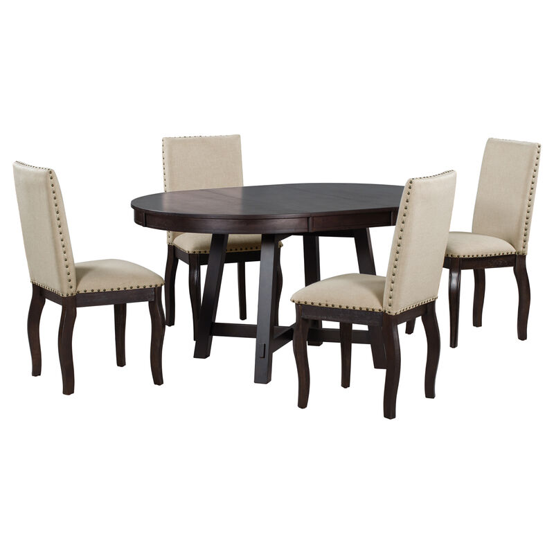 Merax 5-Piece Farmhouse Dining Table Chairs Set