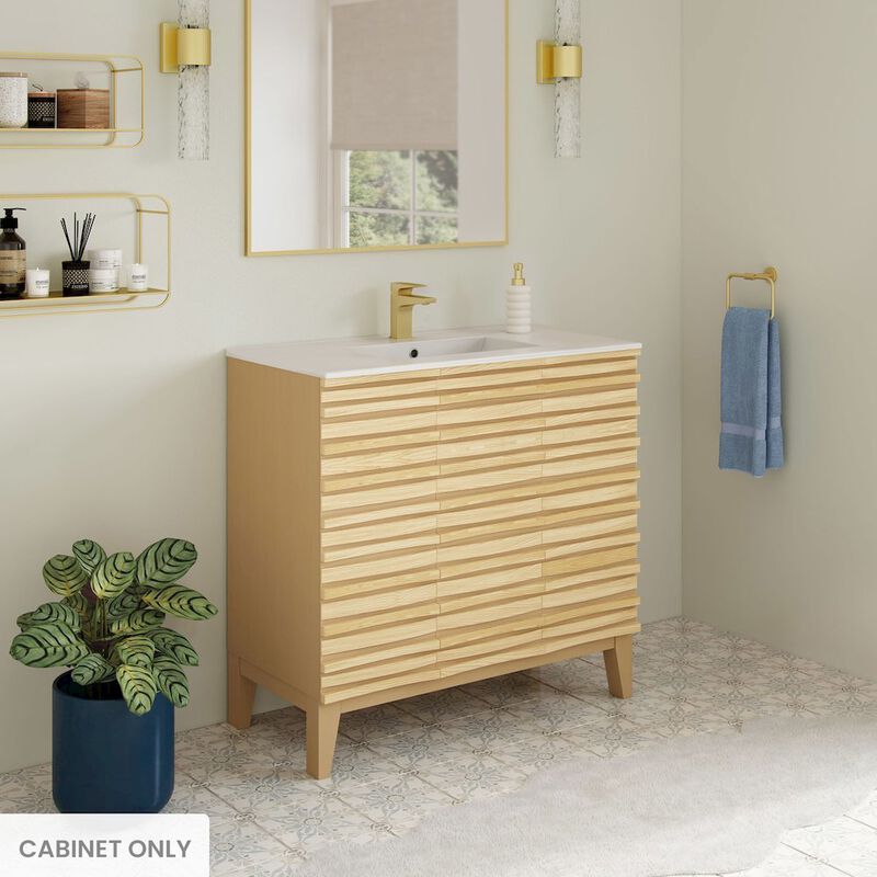 Swiss Madison Cascade 36" Bathroom Vanity in Black Cabinet Only image number 1