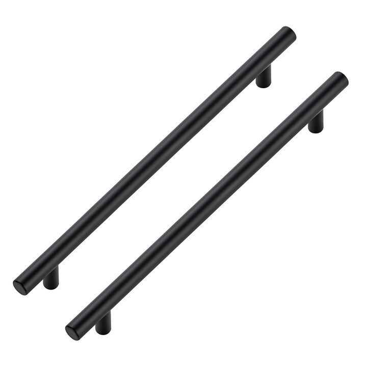 JOY DECOR 10 Pack Cabinet Handles, Black Cabinet Pulls, 8-3/4 in Hole Center Kitchen Hardware, Stainless Steel T Bar Handles for