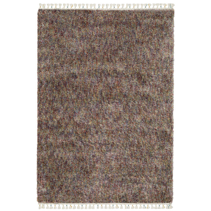 HomeRoots Abstract Shag Runner Rug With Fringe