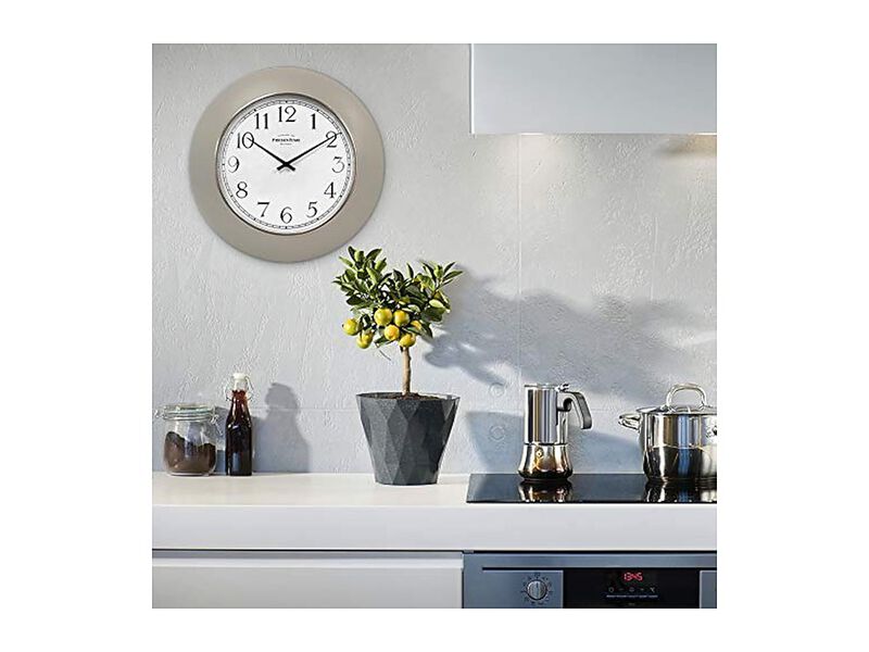 Classic Shatter Proof Convex Lens Morning Wall Clock 12 Inch Silver Modern image number 3