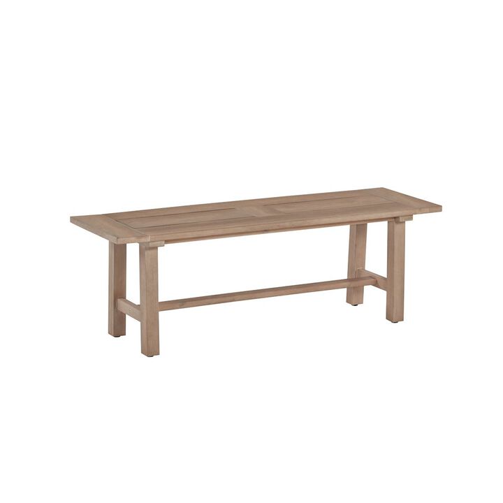 Best Quality Furniture Rustic Light Oak Outdoor Dining Set - Acacia Wooden Table with 2 Wood Benches