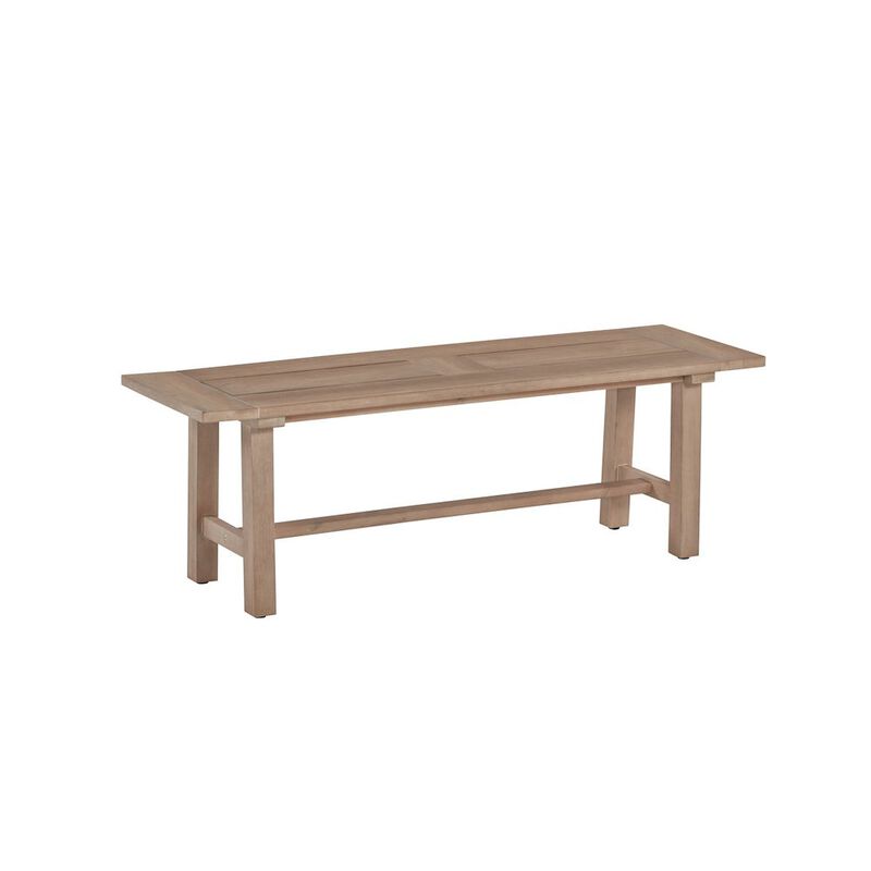 Best Quality Furniture Rustic Light Oak Outdoor Dining Set - Acacia Wooden Table with 2 Wood Benches