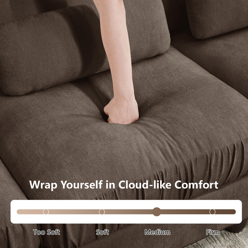 Juspep Mid Century Modern Chenille 3‑Seater Modular Sofa image number 6