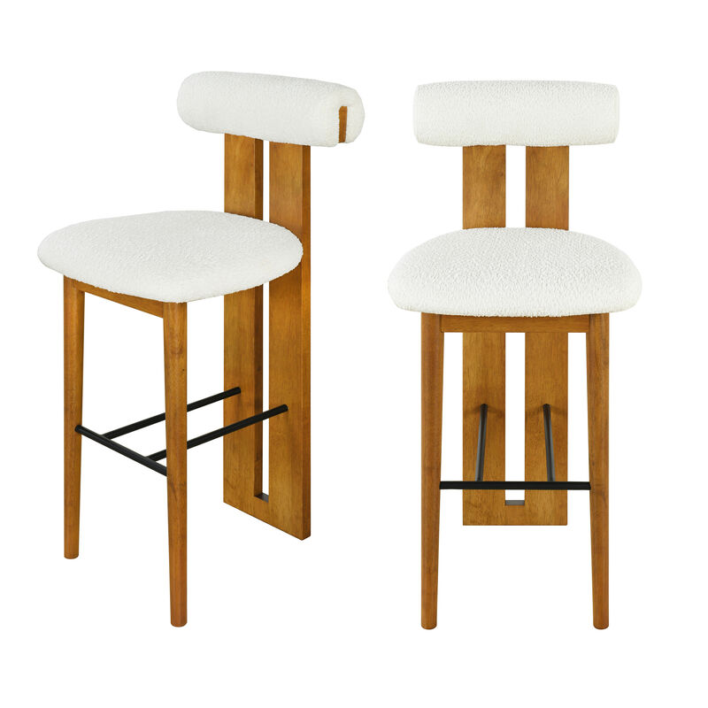 Christopher Knight Home Claire Indoor Rubberwood Versatile Upholstered Barstools (Set of 2) image number 0