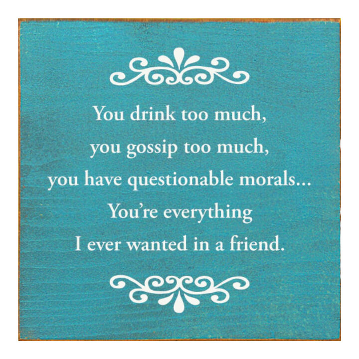 Decorative Best Friend Wooden Sign with Humorous Sentiment