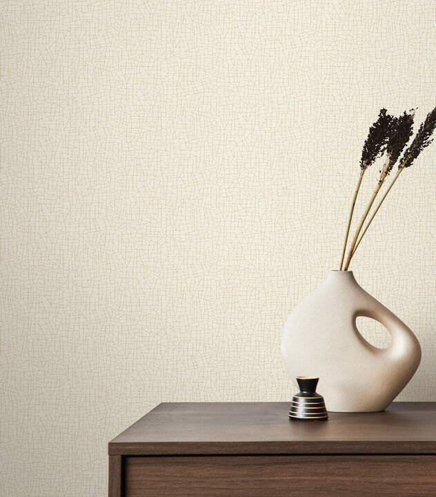 Cary Ivory Faux Grasscloth Wallpaper