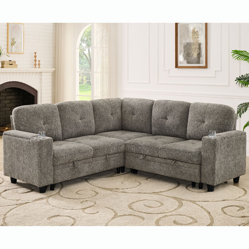 Foje L‑Shaped Convertible Sectional Sleeper Sofa image number 1