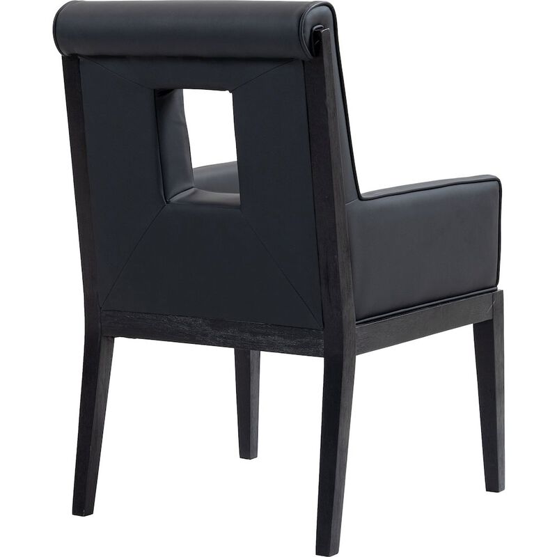 Meridian Furniture Gwendolyn Black Vegan Leather Dining Arm Chair