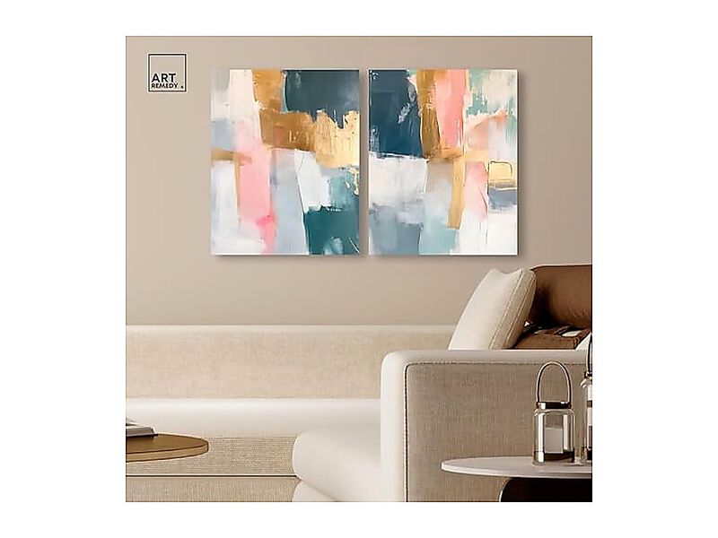 Golden Tranquility Canvas Boho Wall Decor Set 2 Gallery Wrapped 20 X 24 Inch image number 2