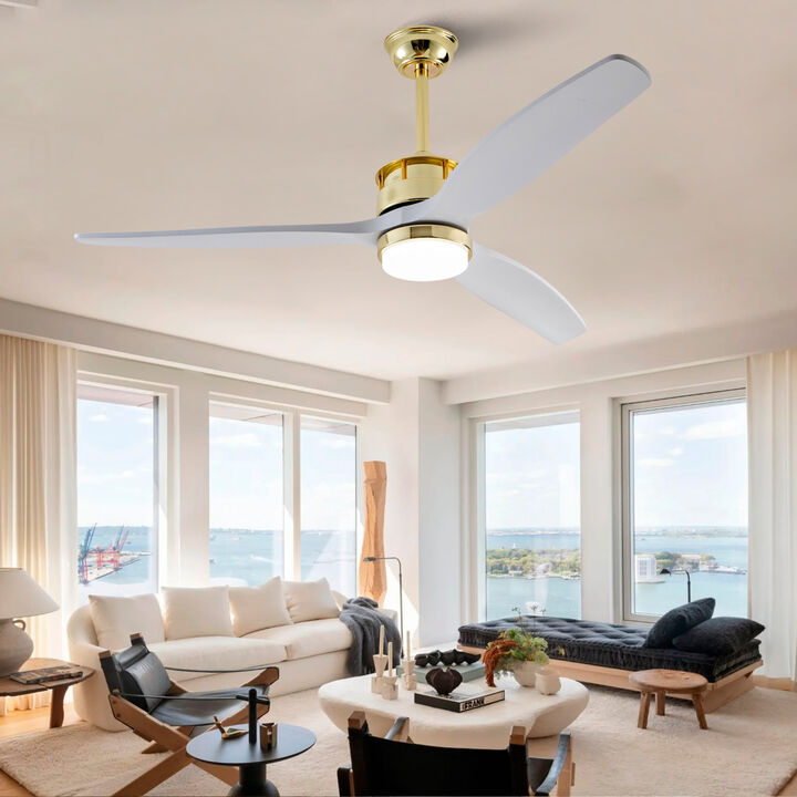 ELEMENT ACE 52 Inch Ceiling Fan with Dimmable LED Light and Remote Control, Quiet Reversible DC Motor, 6 Adjustable Speeds for Bedroom Living Room Patio Use