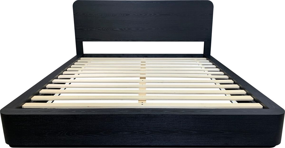 Elora Queen-Size Ash Wood Platform Bed in Jet