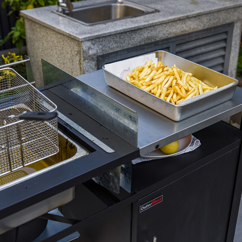 OuterMust Outdoor Grill Cart with Deep Fish Fryer and Cabinet, Propane Burner for Frying Fish, Chicken Wings, French Fries image number 5