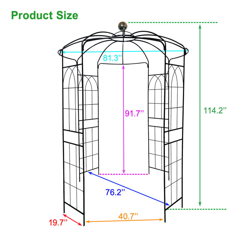 Streamdale Birdcage Shaped Metal Garden Arch Gazebo image number 7