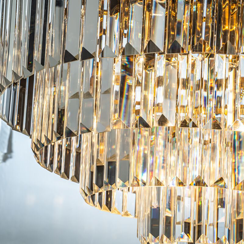 Modern 4-Tier Round Crystal Fringe Chandelier image number 5