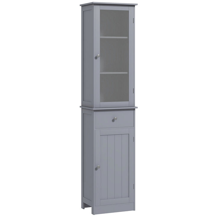 Organizer Restroom Tower Tall Pantry Tower with Multi-Tier Shelving, White