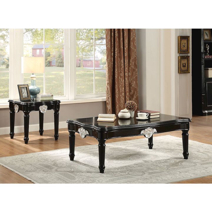 Plethoria Home Black Wood Coffee Table