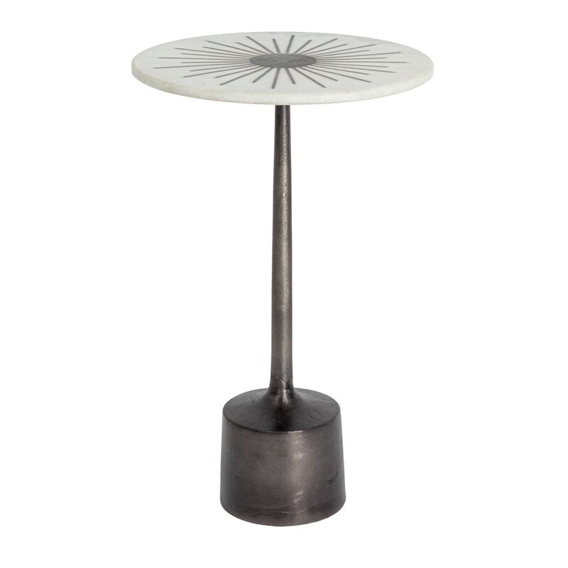 Luxe Aluminum and Marble Martini Table, Black image number 0
