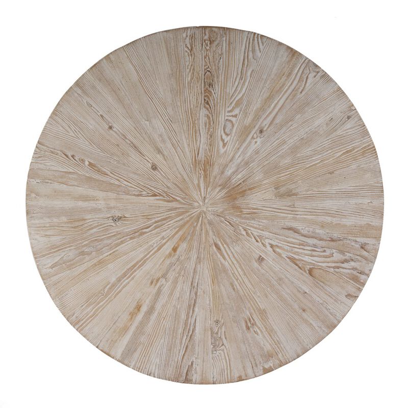 Butler Specialty Akemi 38.5 in. W Round Wood and Iron Coffee Table, Light Brown