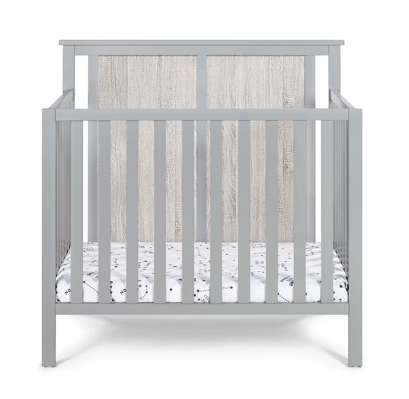 Suite Bebe Connelly Mini Crib Gray/Rockport Gray With Mattress Pad