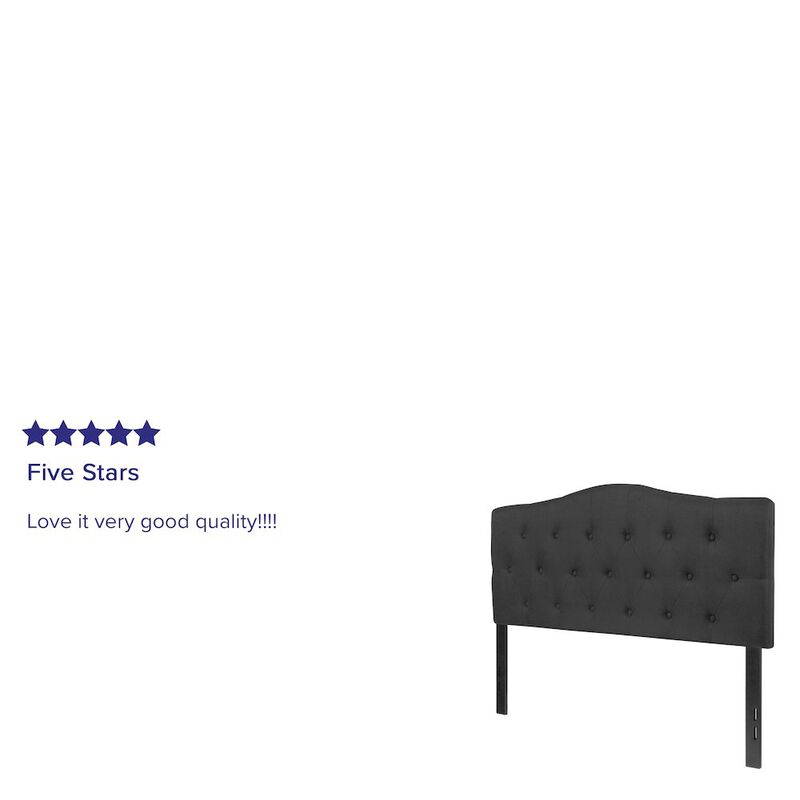 Flash Furniture Tufted Upholstered Full Size Headboard in Black Fabric image number 1