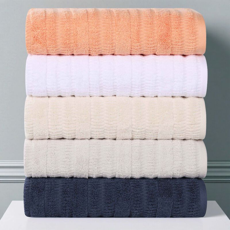 Set of 2 Smart Twist Ribbed Bath Sheets Viscose Cotton Blend image number 4