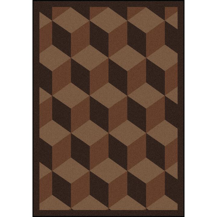 Joy Carpets Kaleidoscope Highrise  Area Rug in Color Chocolate