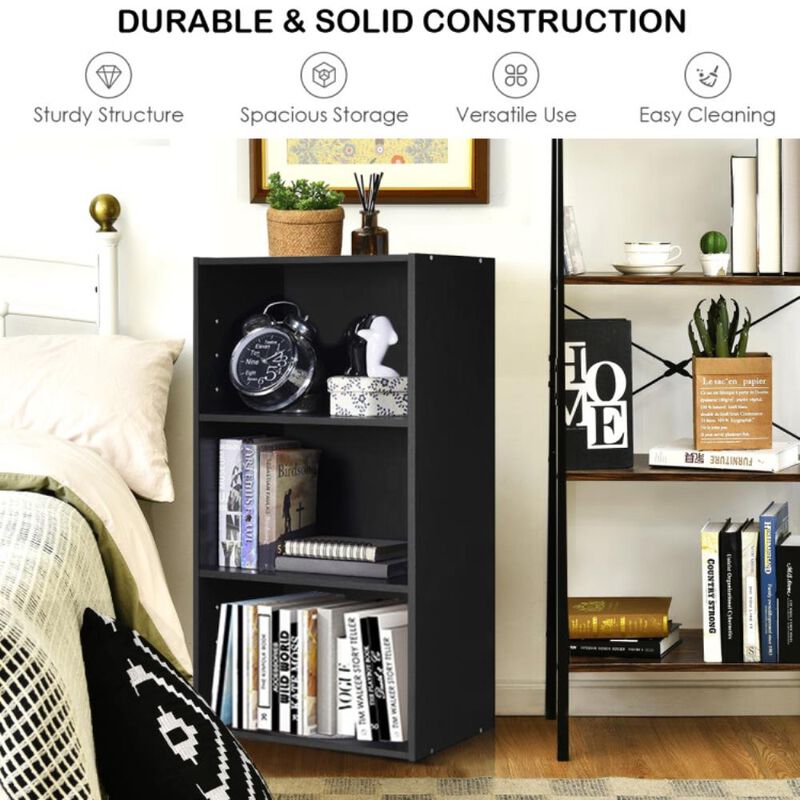 Hivvago 3 Open Shelf Bookcase Modern Storage Display Cabinet