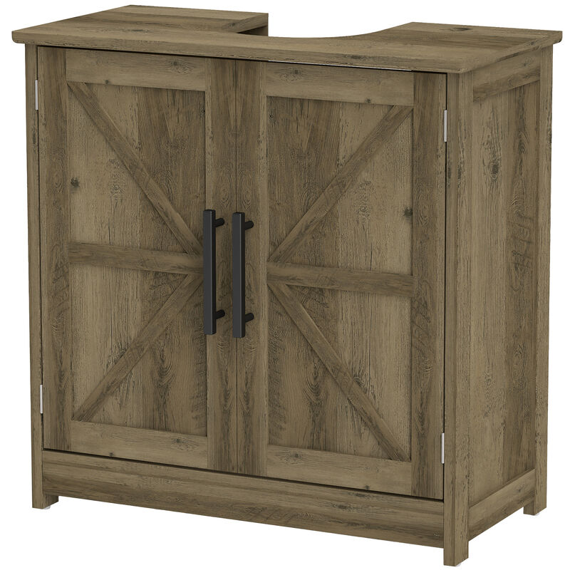 Hivvago Bathroom Sink Cabinet with 2 Barn Doors and Adjustable Shelf image number 0