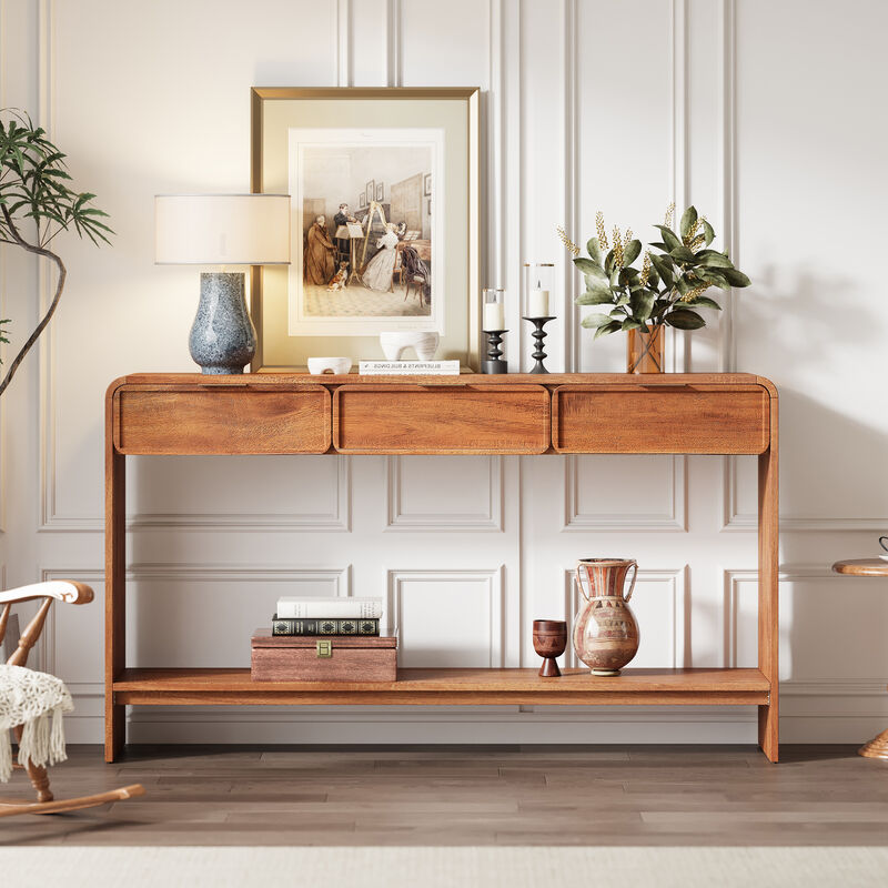 Merax Retro-Chic Storage Console Table image number 1