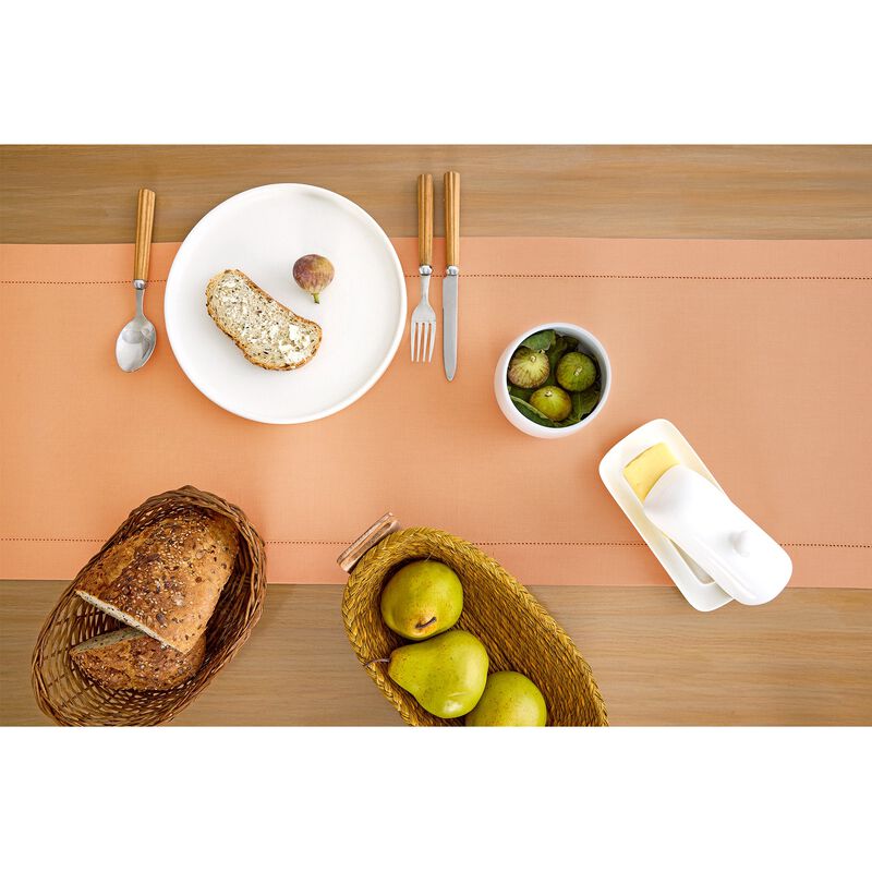 Solino Home Cotton Linen Hemstitch Table Runner &ndash; Handcrafted, Machine Washable, Perfect for Holiday and Everyday Dining