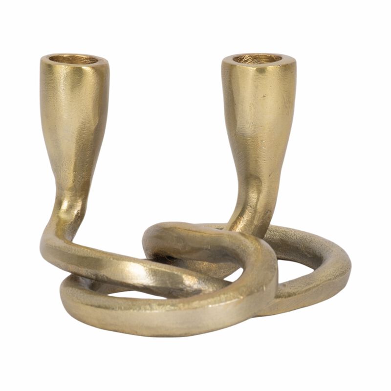 Knotted 2-Taper Candleholder image number 0