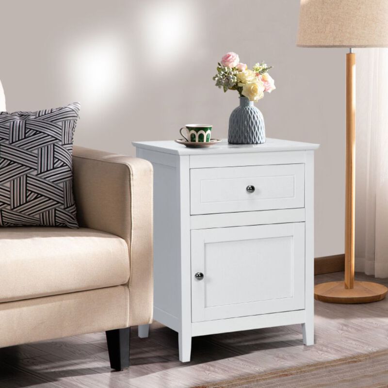 Hivago 2-Tier Accent Table with Spacious Tabletop