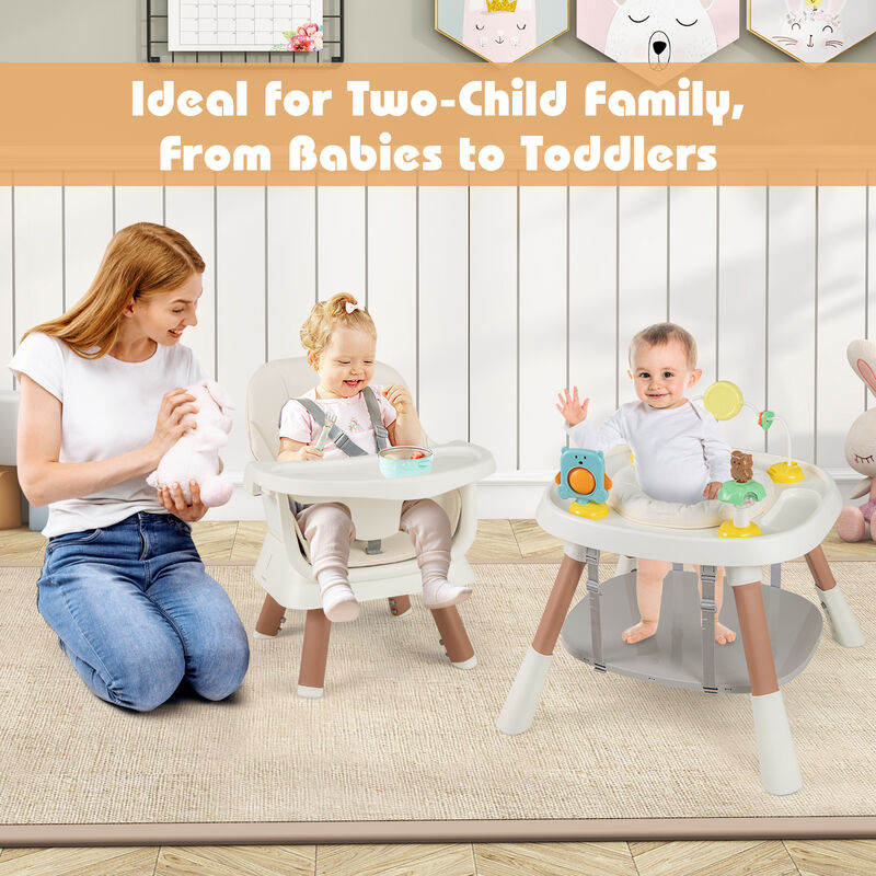 Convertible 16 in 1 Baby Highchair with Activity Center for Toddlers and Infants image number 3