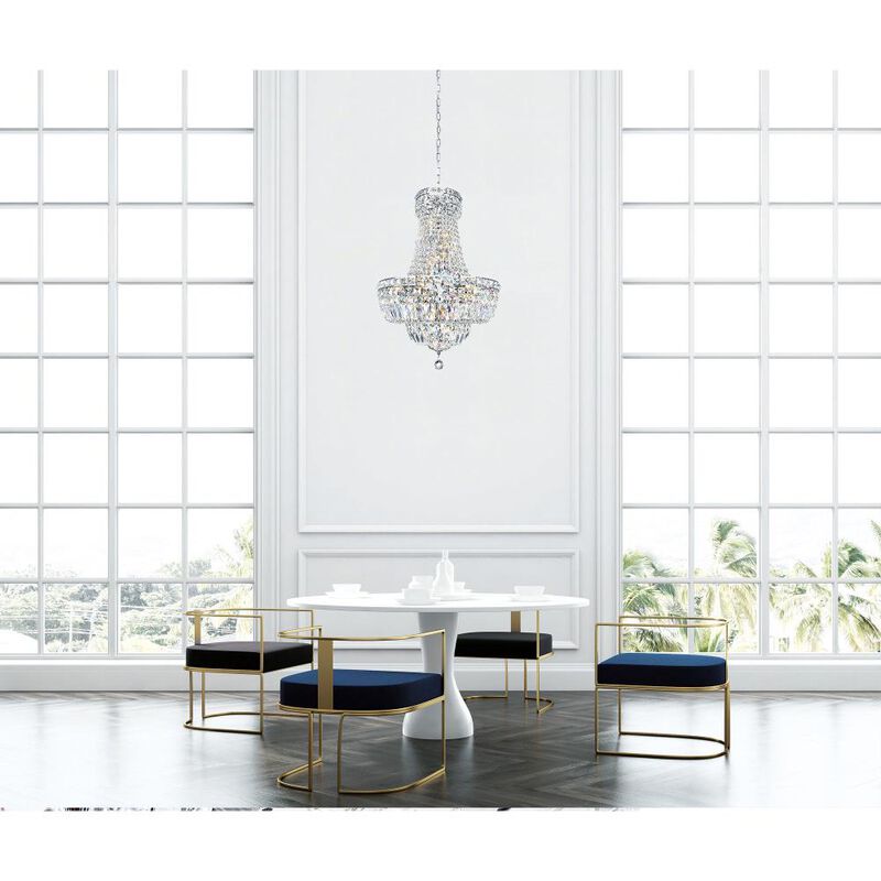 Stefania 8 Light Down Chandelier With Chrome Finish