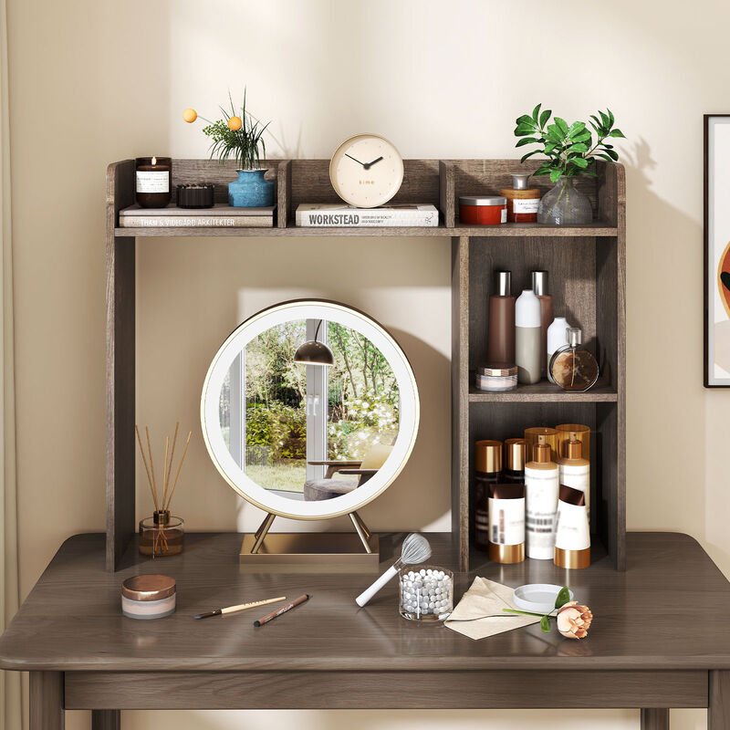 3-Tier Desk Bookshelf with 4 Open Shelves, Multipurpose Storage for Home or Office