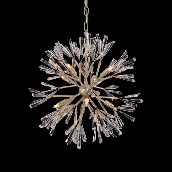 Luna Crystal Wand Branched Eight-Light Pendant Chandelier