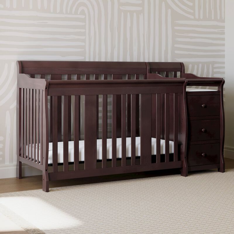 Storkcraft Portofino 4-in-1 Convertible Crib and Changer - Espresso