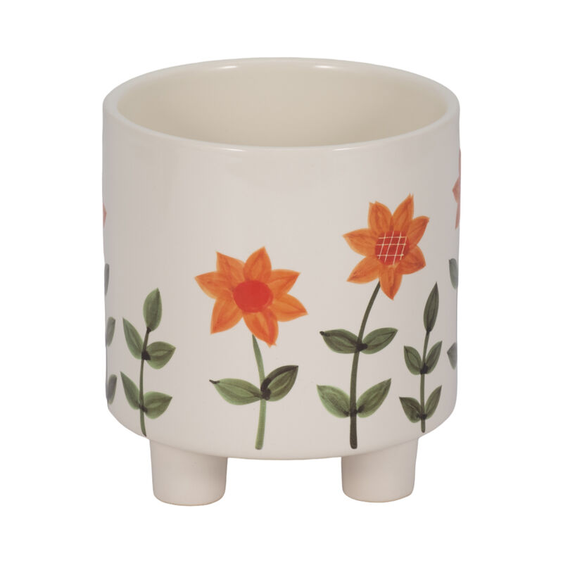 6" Footed Hand Painted Planter, Multi image number 0
