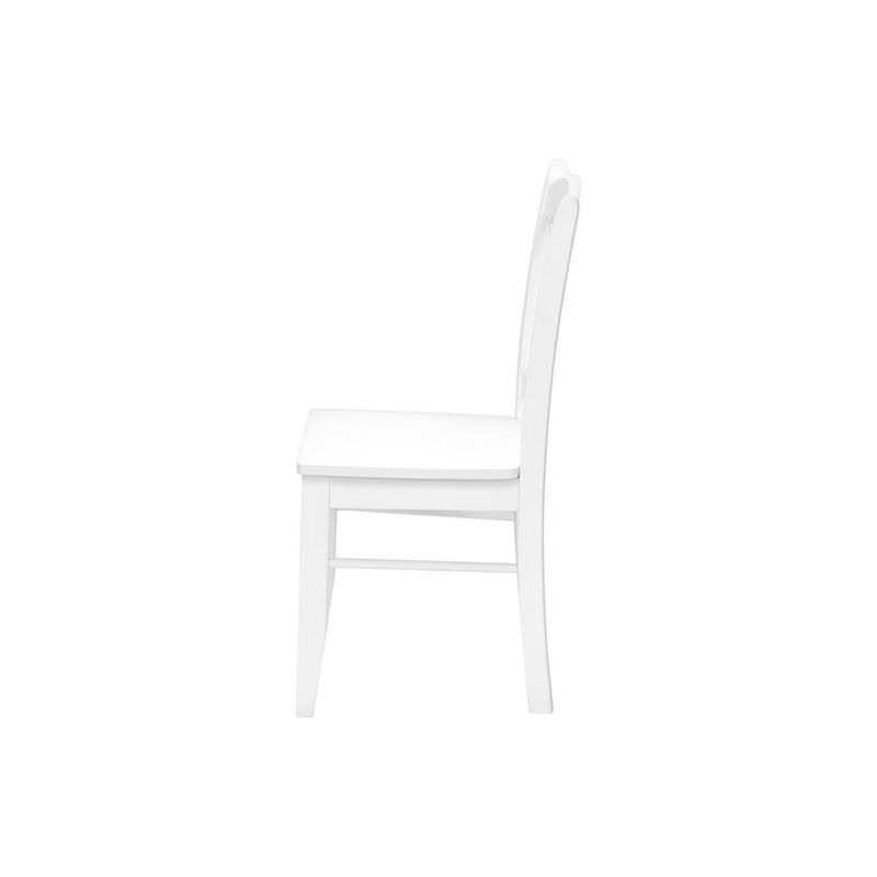 Dining Chair, Set Of 2, Side, Kitchen, Dining Room, White, Wood Legs