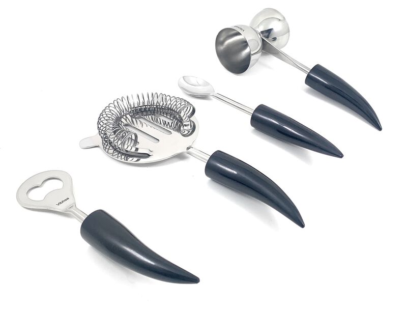 Bar Tools Accessories set of 4 Black